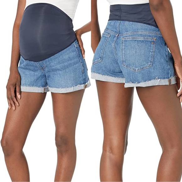 Madewell Pants - Madewell Maternity Over-the-Belly Denim Shorts in Lavista Wash Blue Size 29